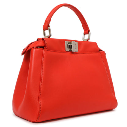 Exclusive Fendi Papavero Nappa Mini Peekaboo Iconic Satchel — Side View