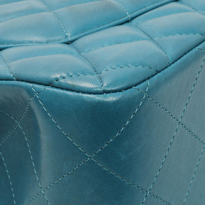 Exclusive Chanel Teal Quilted Lambskin Jumbo Classic Double Flap — Lifestyle View