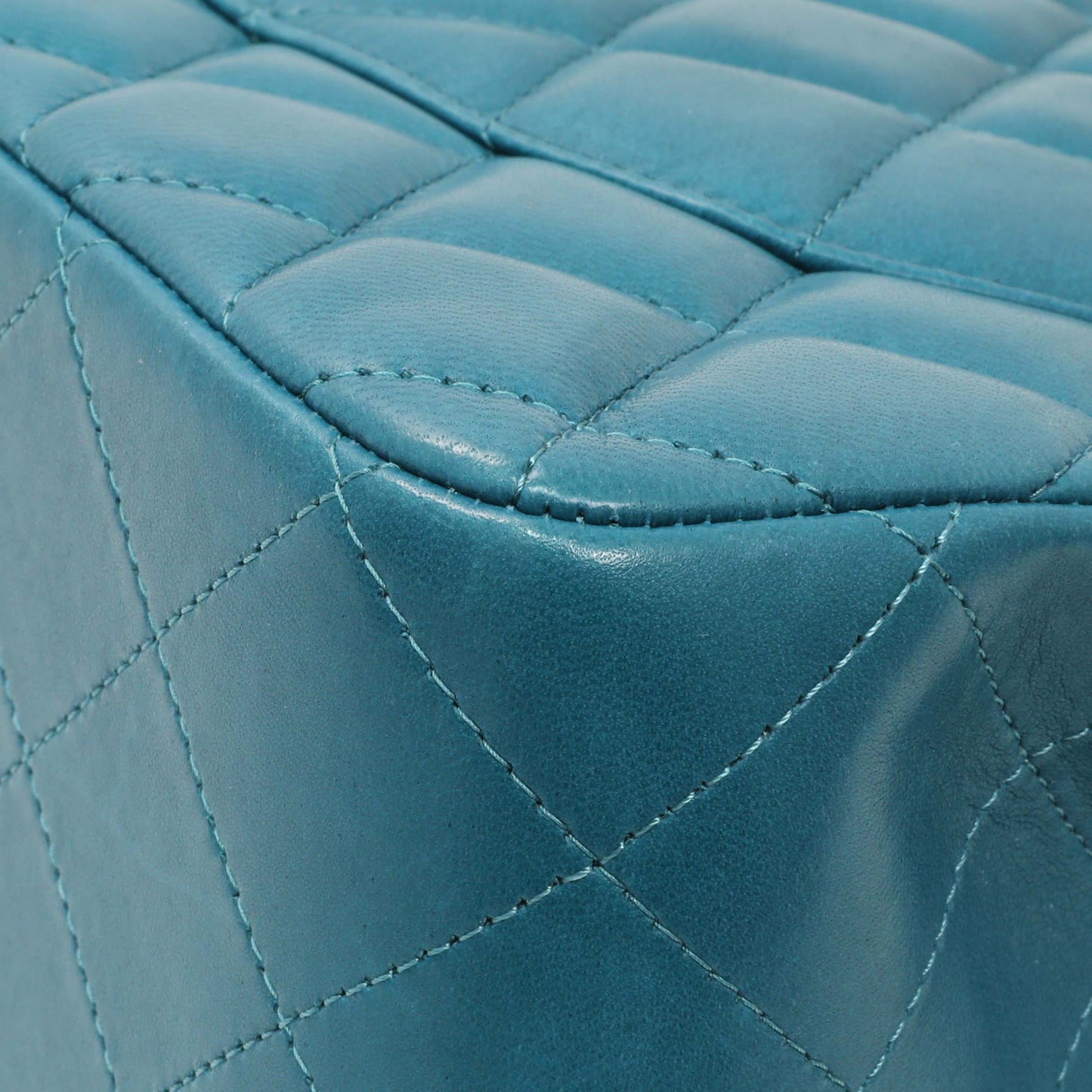 Exclusive Chanel Teal Quilted Lambskin Jumbo Classic Double Flap — Alternate View 7