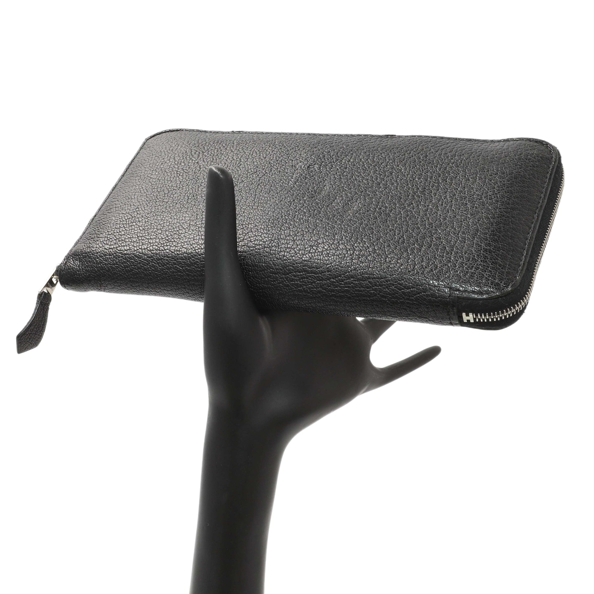 Exclusive Hermes Black Chevre Azap Wallet — Alternate View 11