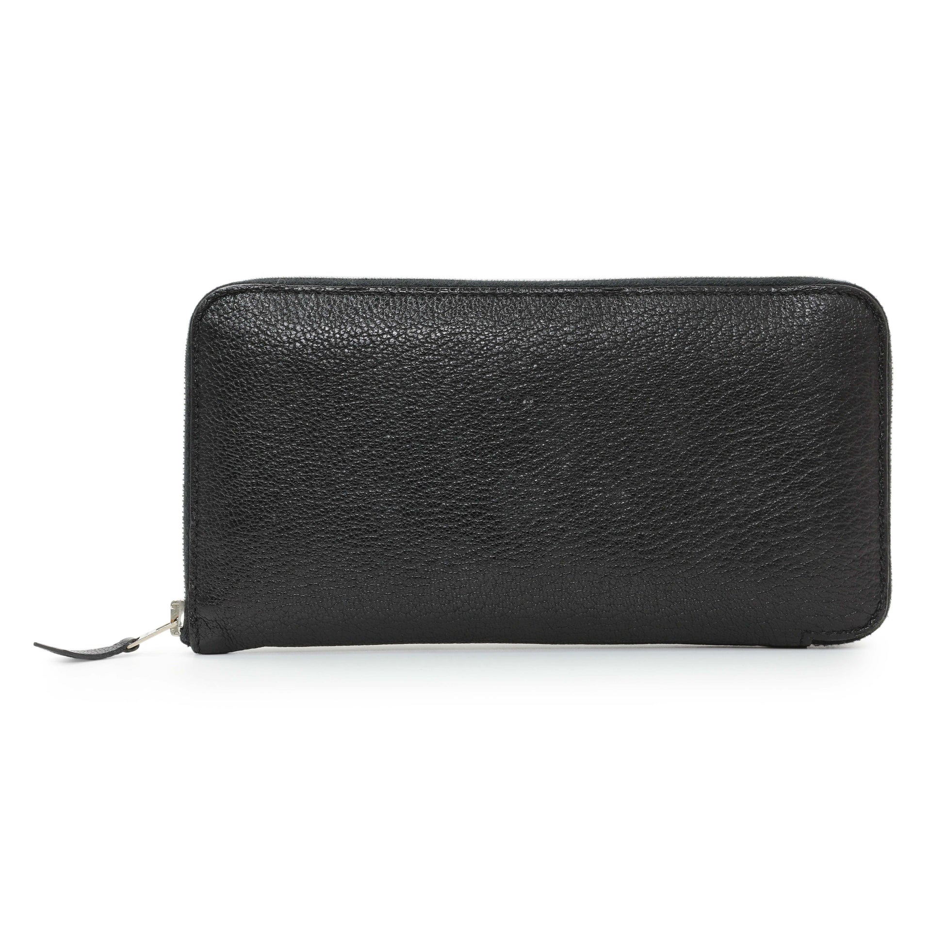 Exclusive Hermes Black Chevre Azap Wallet — Front View
