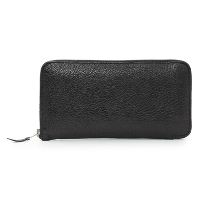 Exclusive Hermes Black Chevre Azap Wallet — Front View