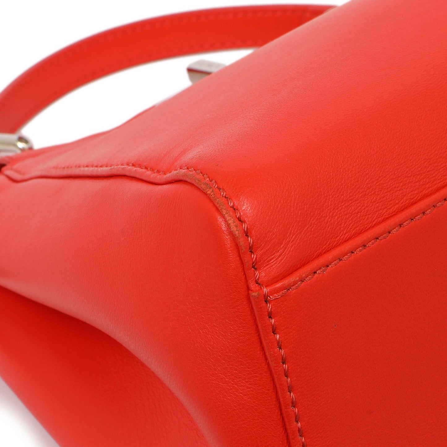 Exclusive Fendi Papavero Nappa Mini Peekaboo Iconic Satchel — Top View