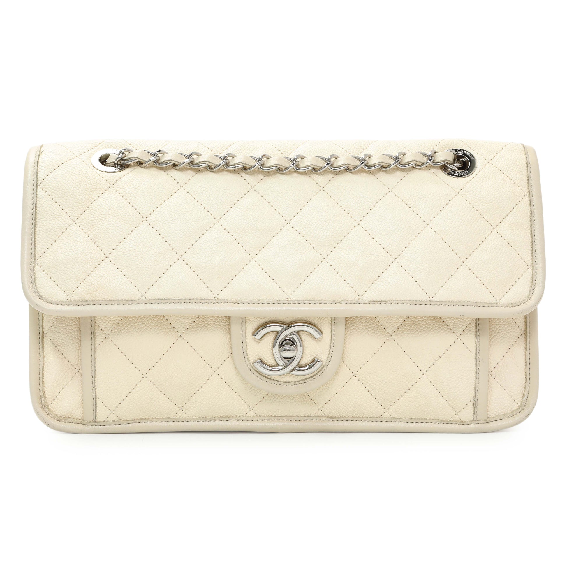 Exclusive Chanel Caviar Medium French Riviera Flap Bag — Front View
