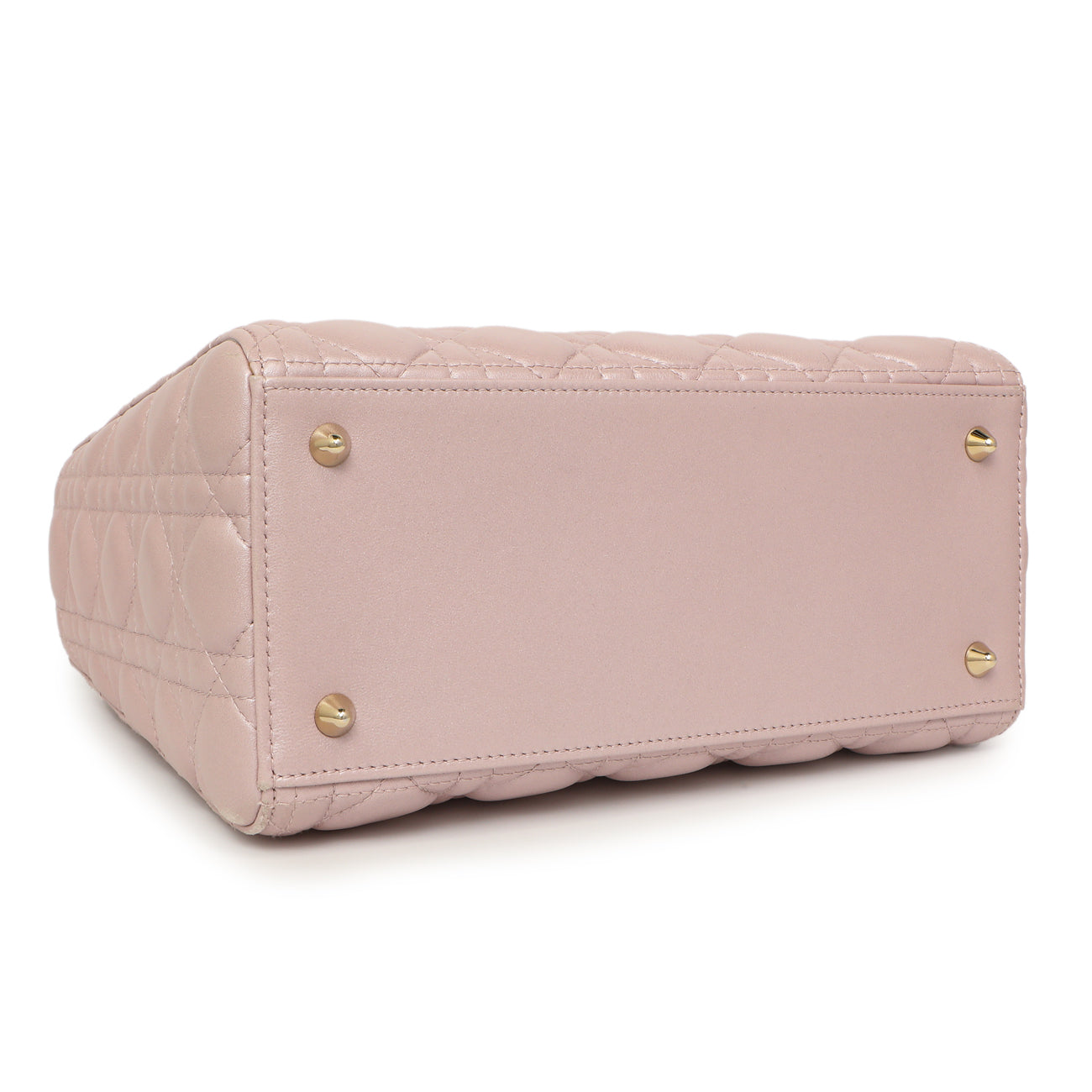 Exclusive Christian Dior Lotus Metallic Lambskin Cannage Medium Lady Dior — Back View