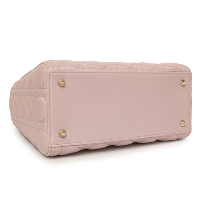 Exclusive Christian Dior Lotus Metallic Lambskin Cannage Medium Lady Dior — Back View