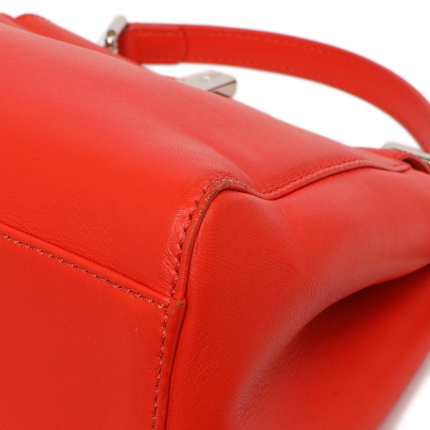 Exclusive Fendi Papavero Nappa Mini Peekaboo Iconic Satchel — Detail View
