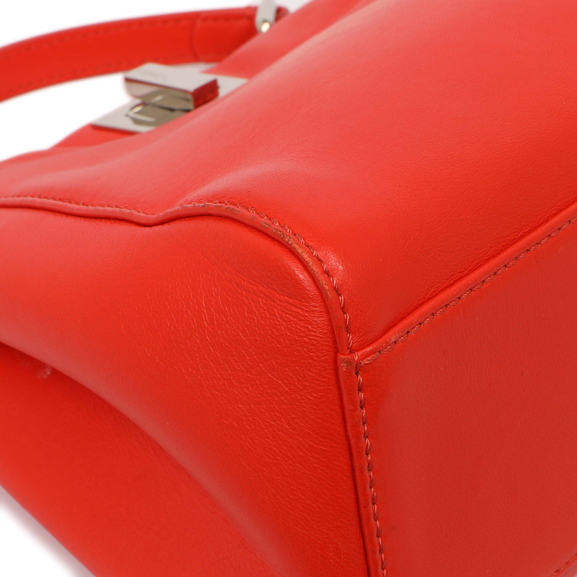 Exclusive Fendi Papavero Nappa Mini Peekaboo Iconic Satchel — Lifestyle View