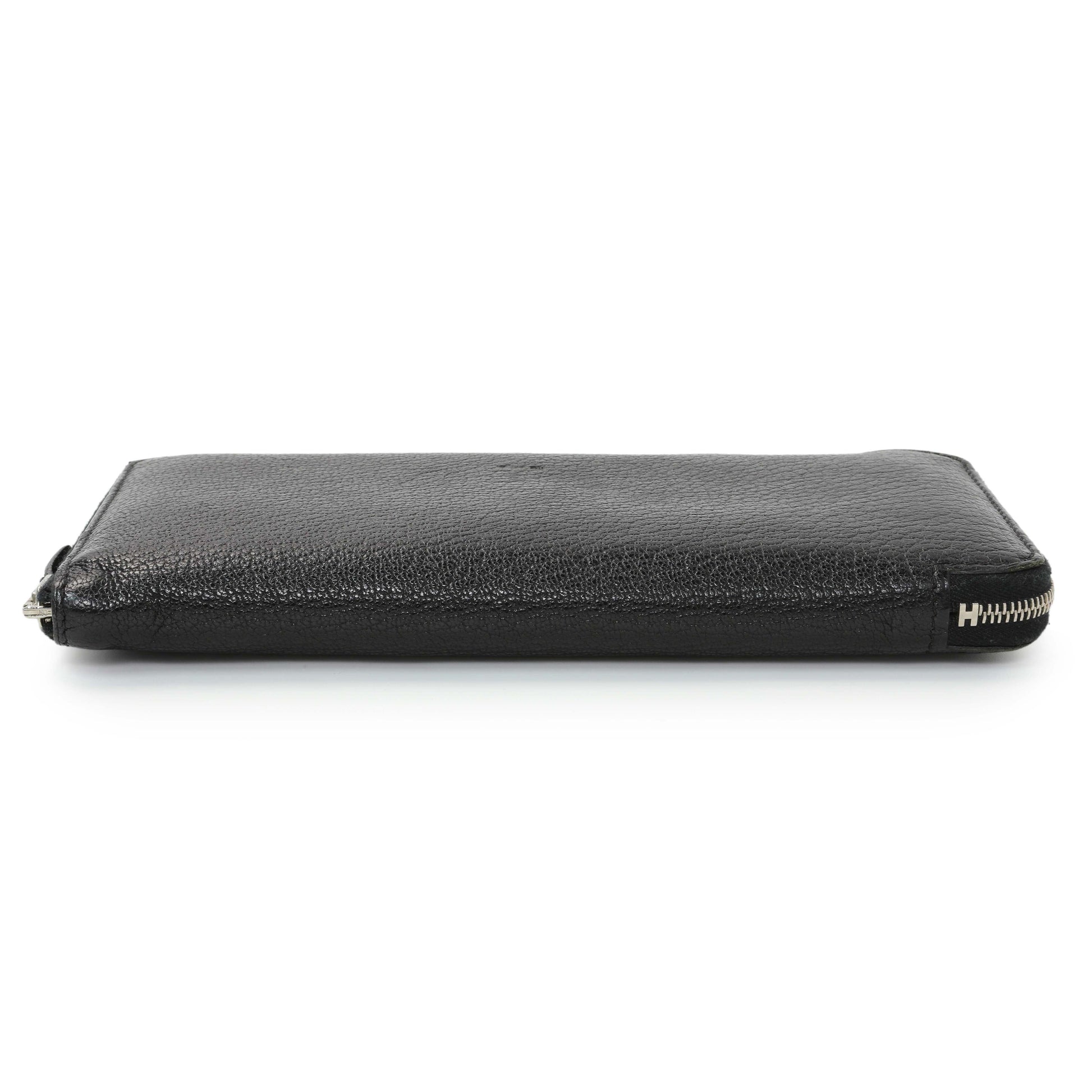 Exclusive Hermes Black Chevre Azap Wallet — Back View