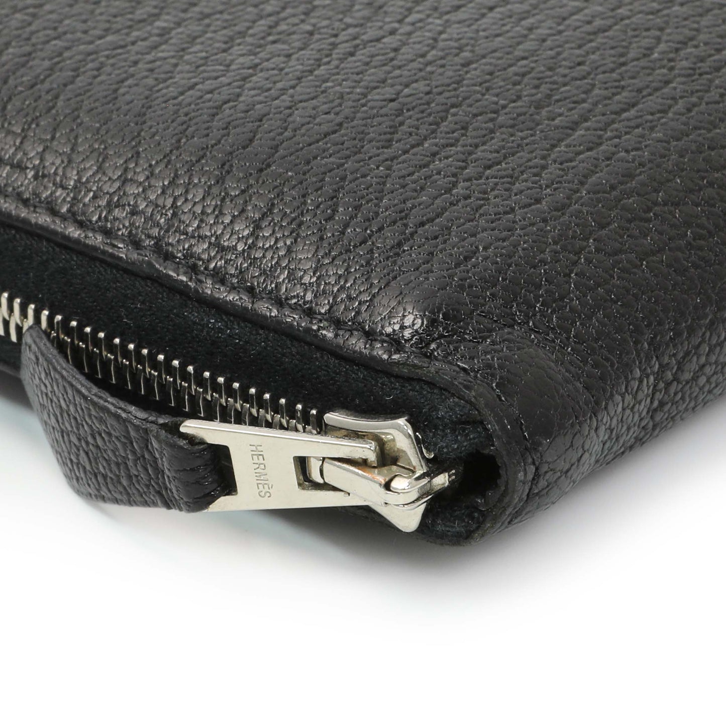 Exclusive Hermes Black Chevre Azap Wallet — Top View