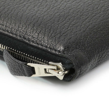 Exclusive Hermes Black Chevre Azap Wallet — Top View