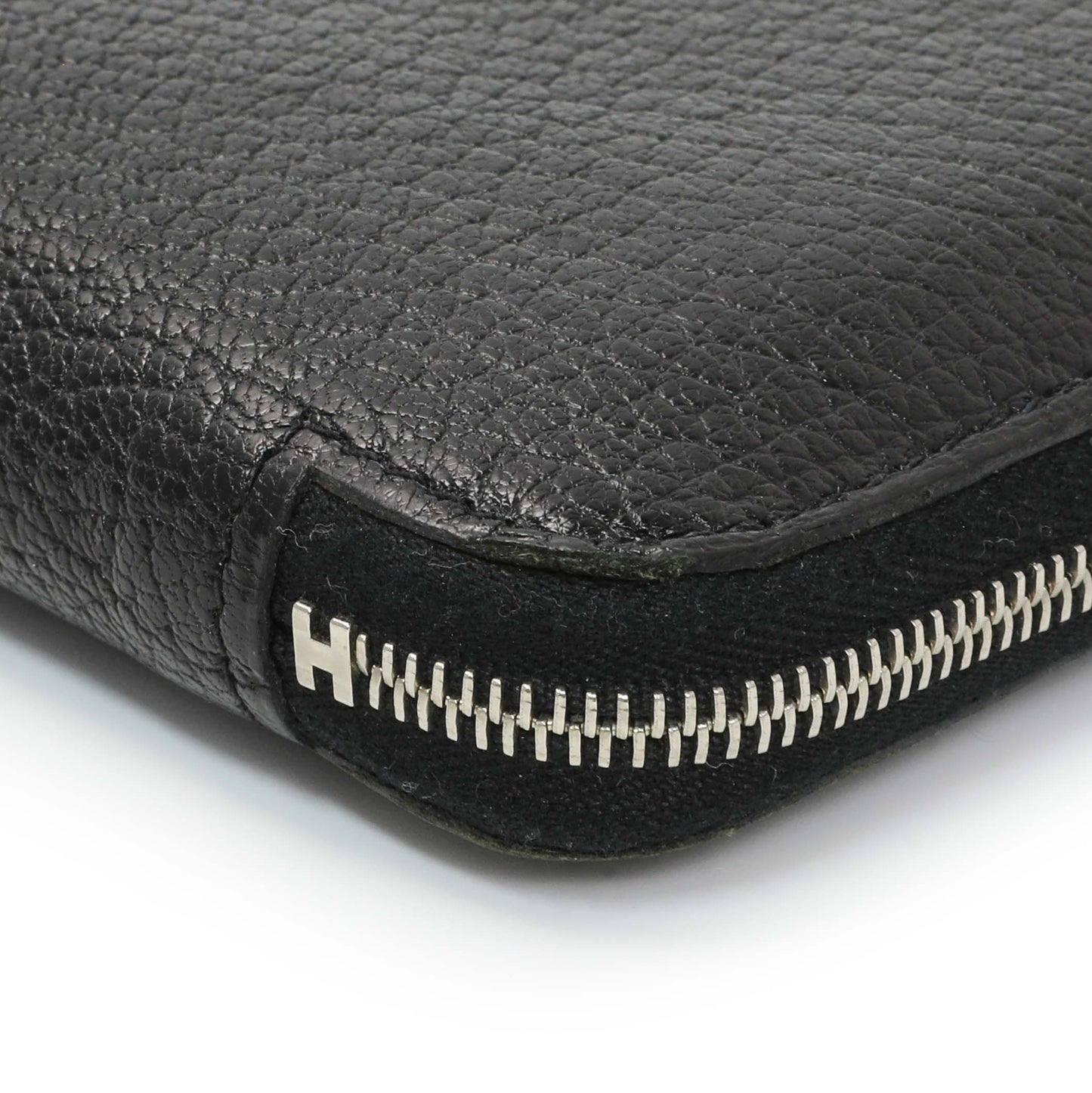 Exclusive Hermes Black Chevre Azap Wallet — Detail View