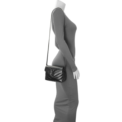 Exclusive Saint Laurent Black Calfskin Monogram Toy Loulou Crossbody — Alternate View 11