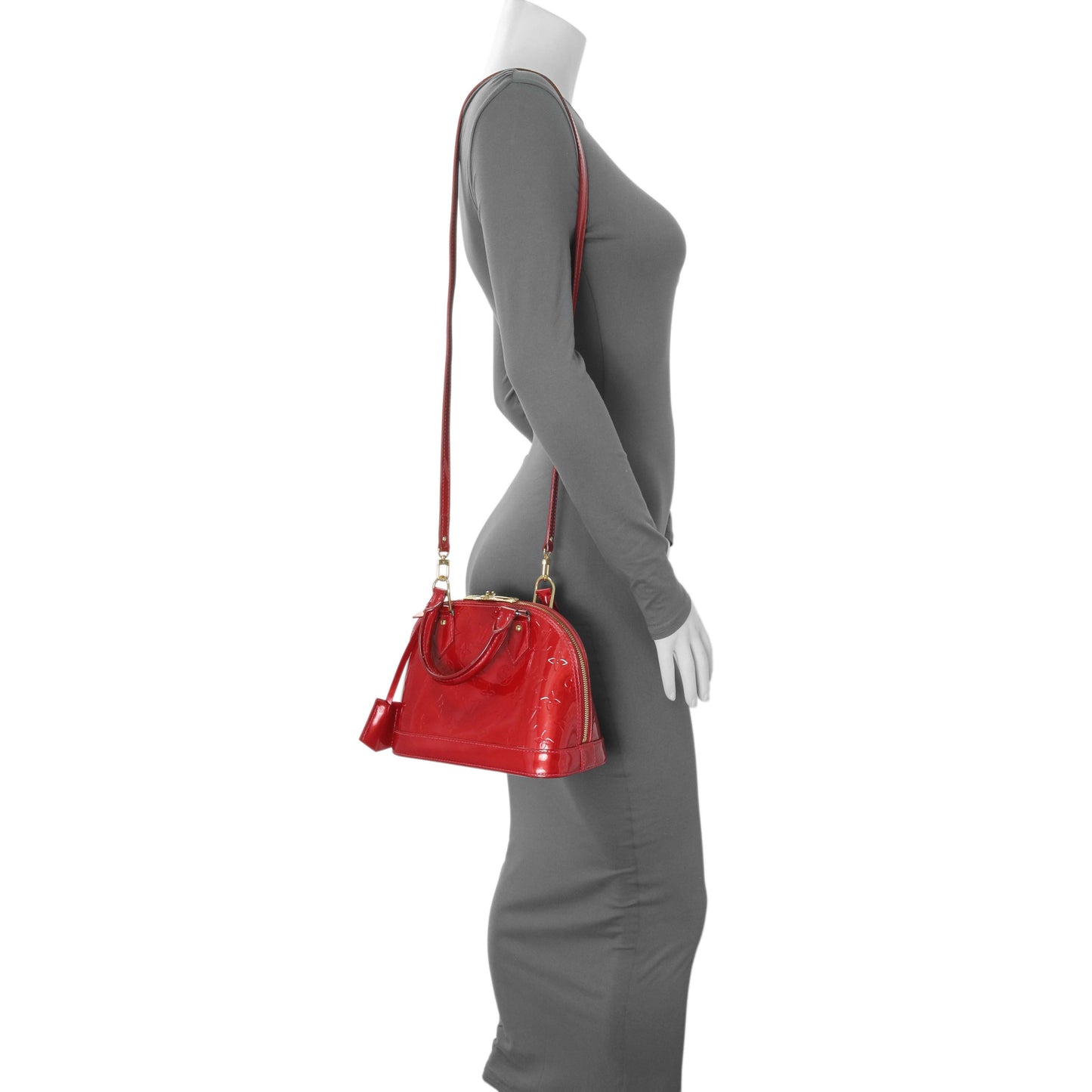 Exclusive Louis Vuitton Red Vernis Alma BB — Alternate View 13