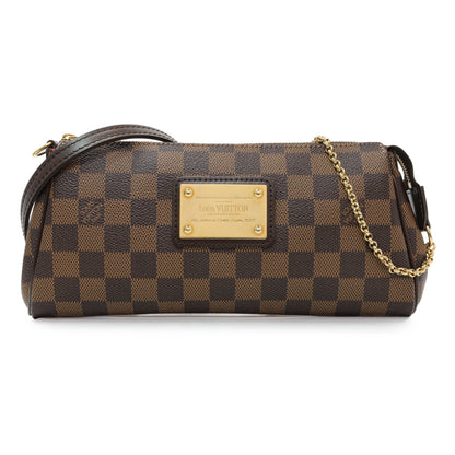 Exclusive Louis Vuitton Damier Ebene Eva Clutch — Front View