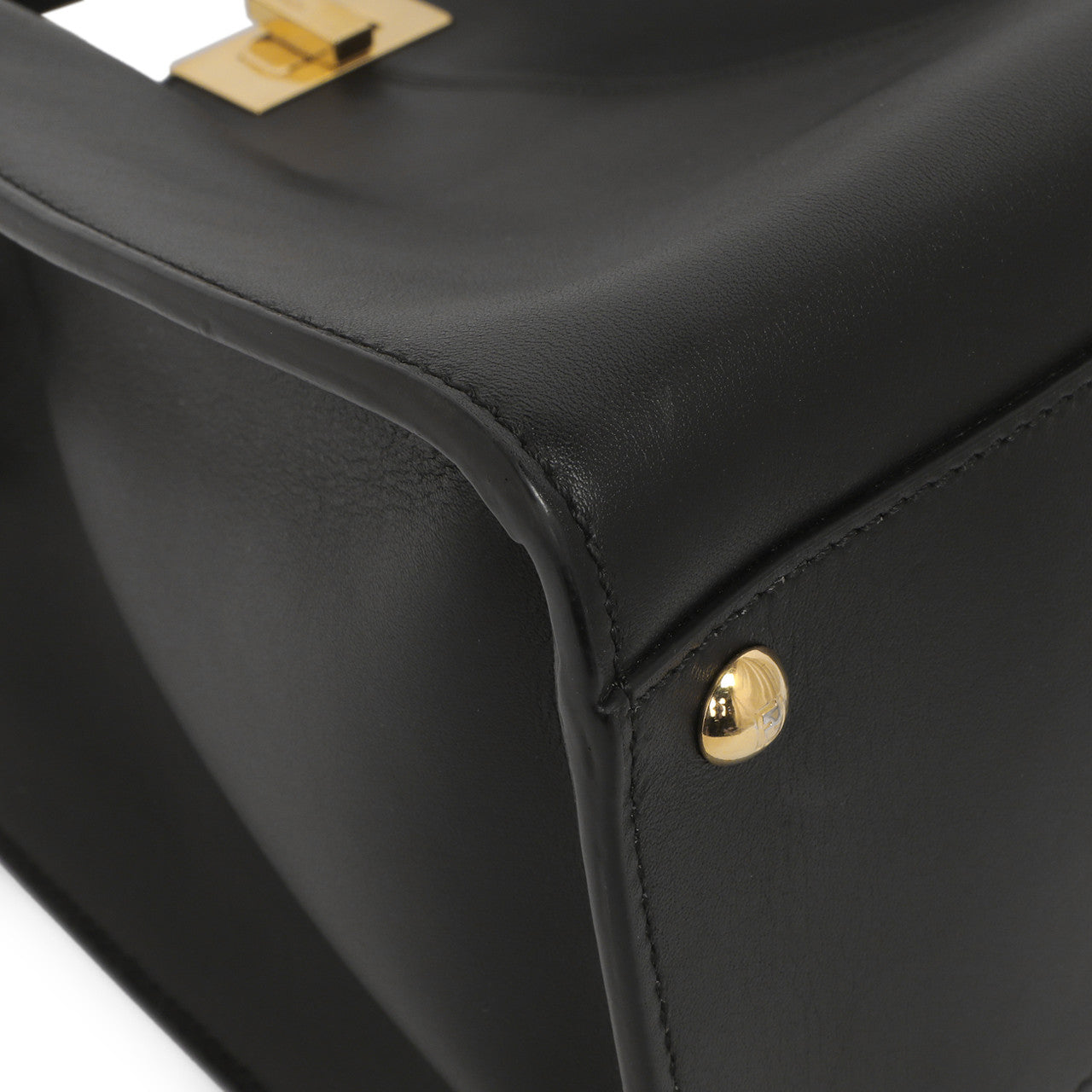 Exclusive Fendi Black Vitello Seta Medium Peekaboo X-Lite — Detail View