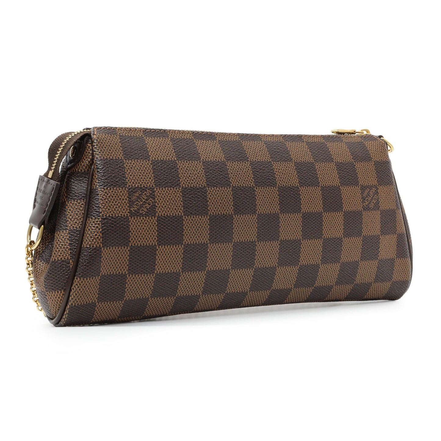 Exclusive Louis Vuitton Damier Ebene Eva Clutch — Side View