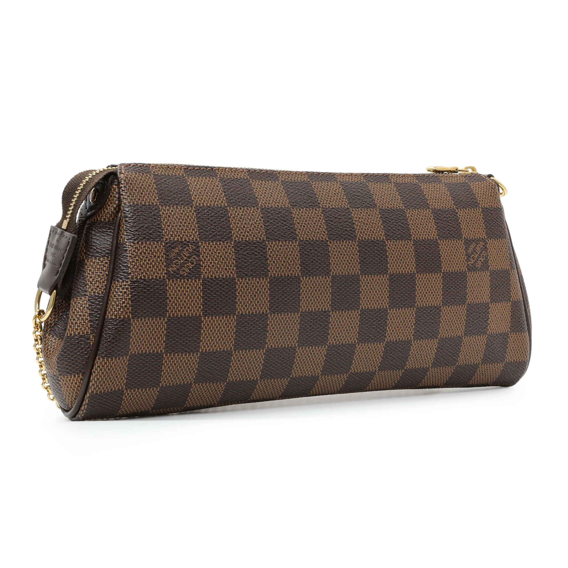 Exclusive Louis Vuitton Damier Ebene Eva Clutch — Side View