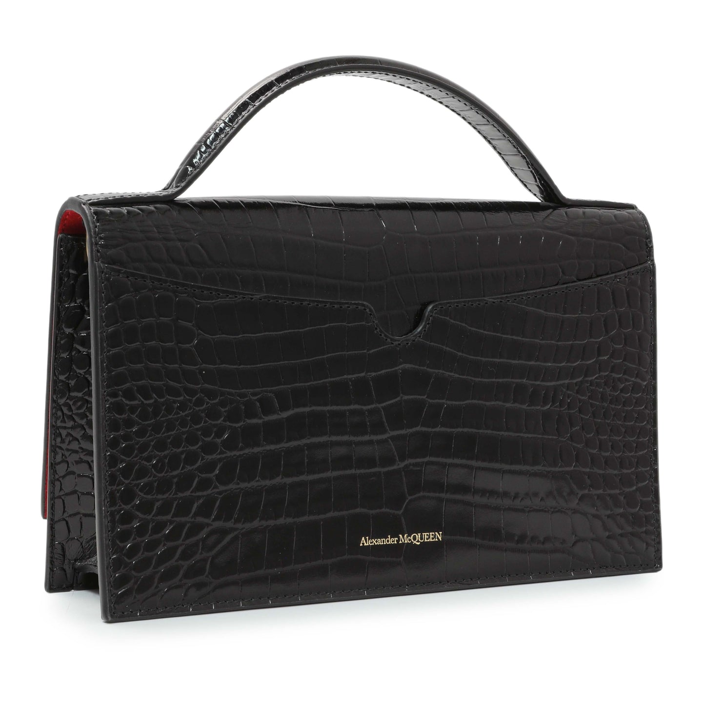 Exclusive Alexander McQueen Skull Embellished Embossed Top Handle Bag — Side View