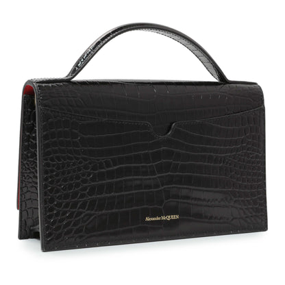 Exclusive Alexander McQueen Skull Embellished Embossed Top Handle Bag — Side View