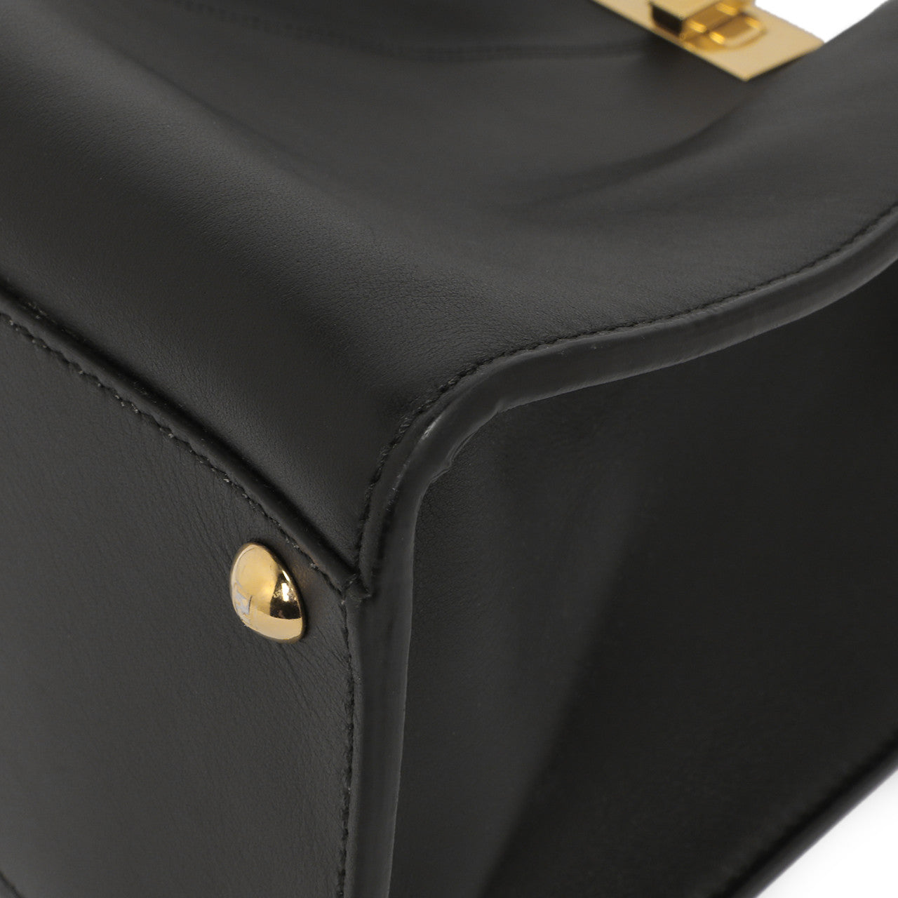 Exclusive Fendi Black Vitello Seta Medium Peekaboo X-Lite — Lifestyle View