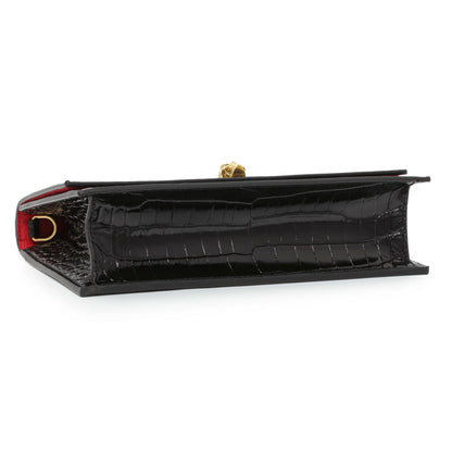 Exclusive Alexander McQueen Skull Embellished Embossed Top Handle Bag — Back View