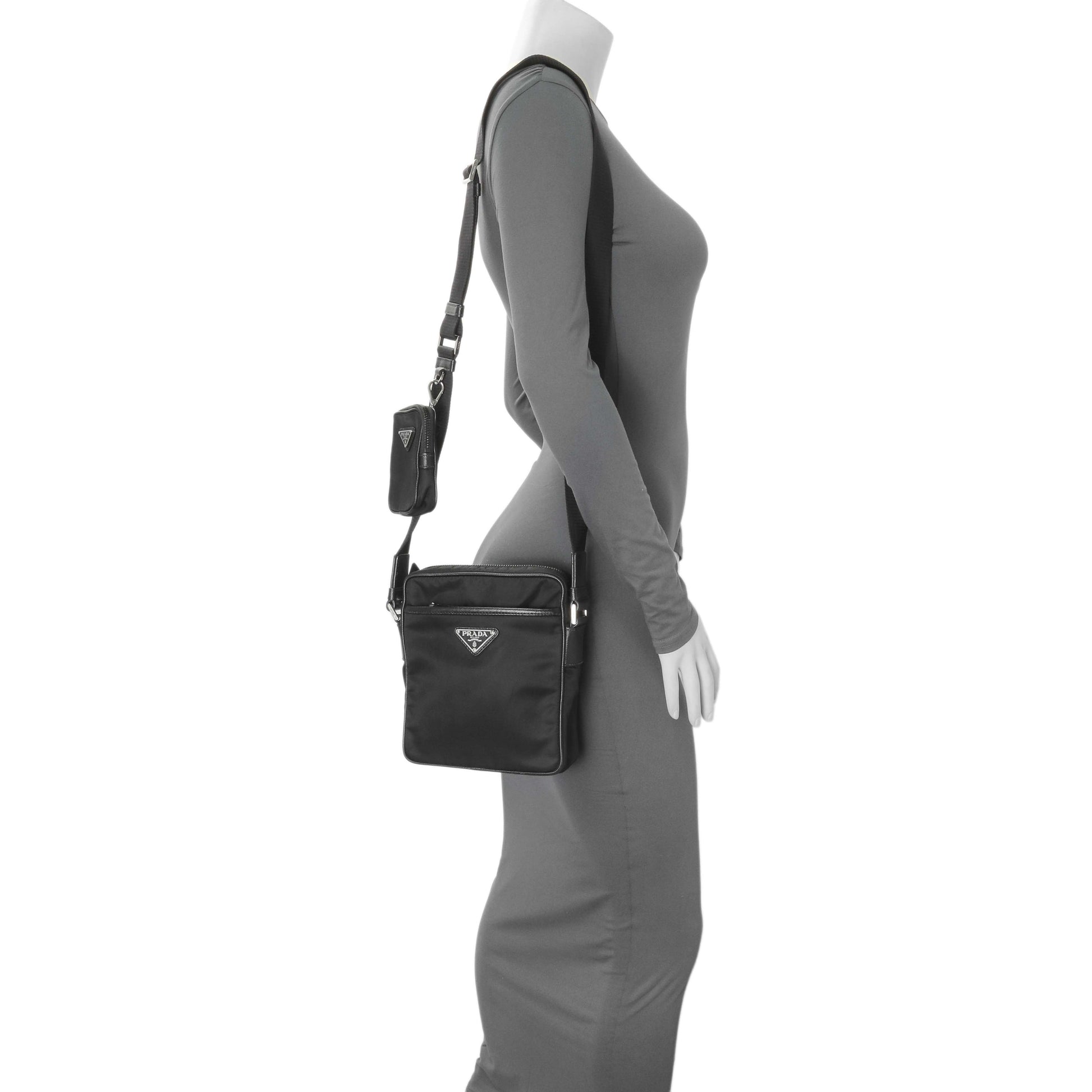 Exclusive Prada Black Re-Nylon Messenger Bag — Alternate View 10