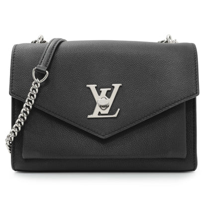 Exclusive Louis Vuitton Black Soft Calfskin Mylockme Chain Bag — Front View