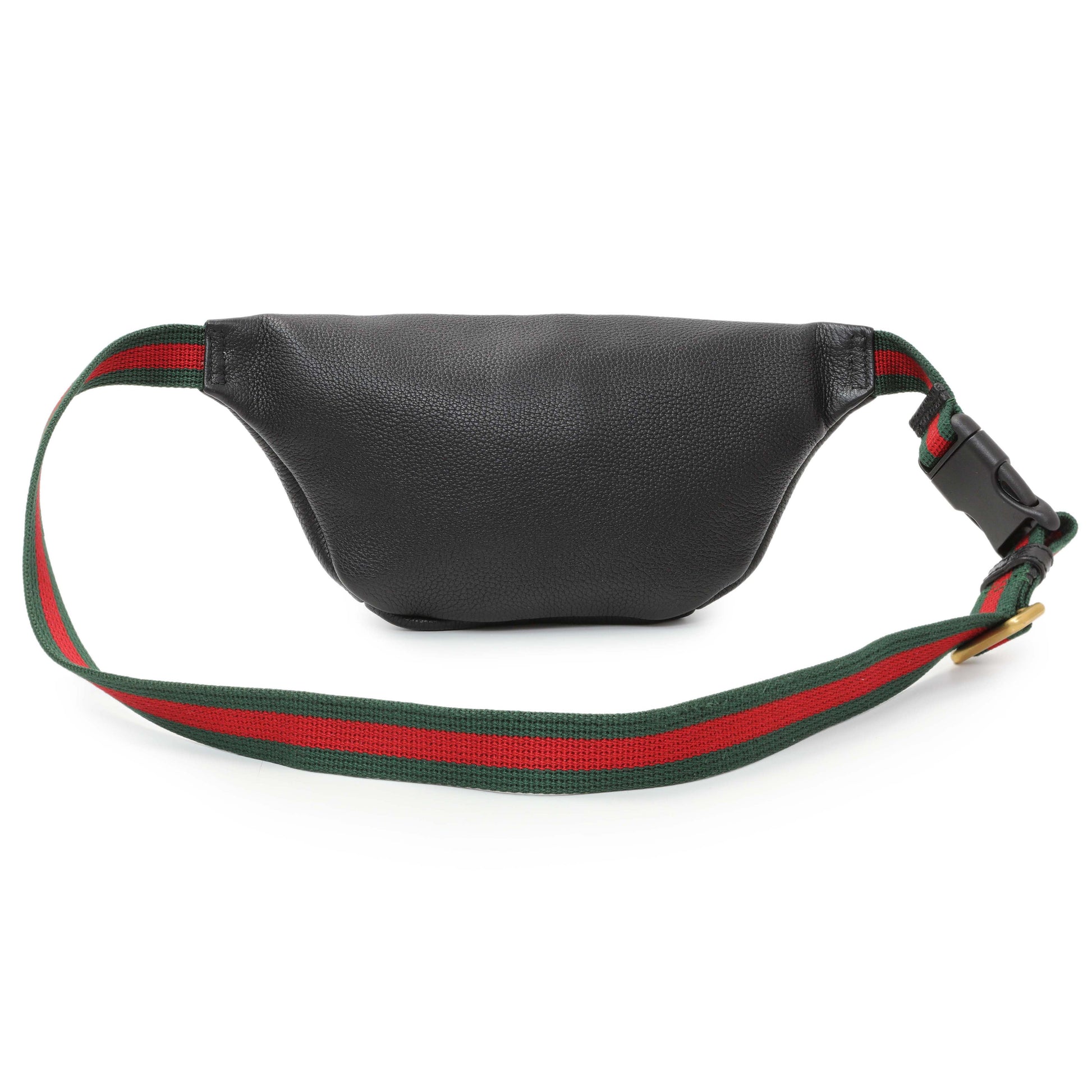 Exclusive Gucci Black Grained Calfskin Small Logo Belt Bag — Side View
