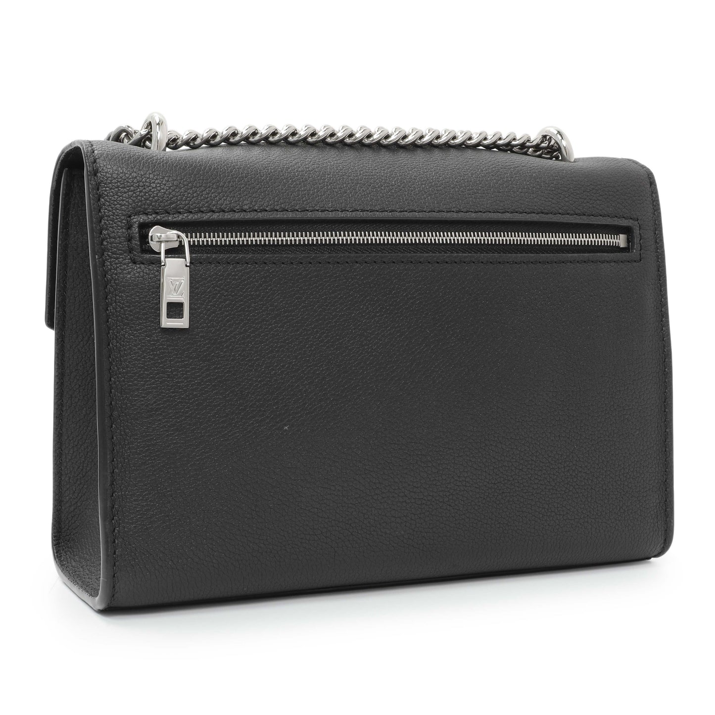 Exclusive Louis Vuitton Black Soft Calfskin Mylockme Chain Bag — Side View