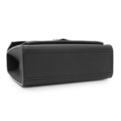 Exclusive Louis Vuitton Black Soft Calfskin Mylockme Chain Bag — Back View