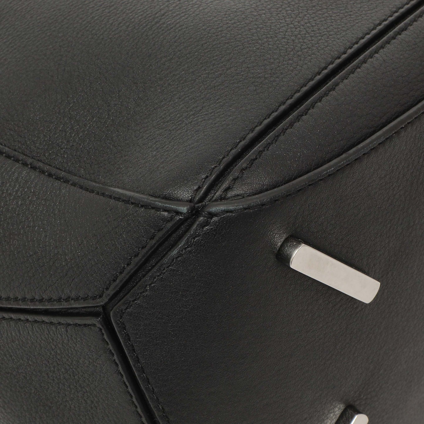 Exclusive Loewe Black Calfskin Medium Puzzle Bag — Top View