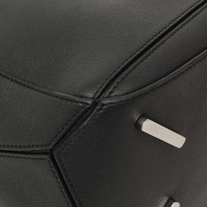 Exclusive Loewe Black Calfskin Medium Puzzle Bag — Top View
