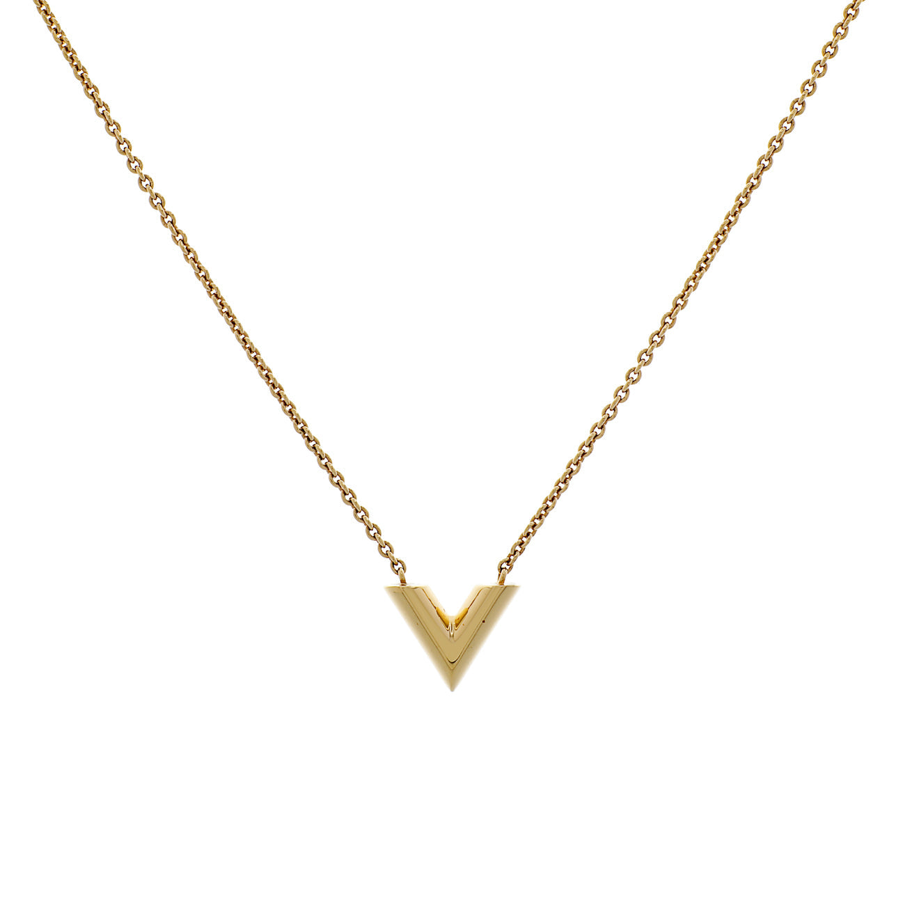 Exclusive Louis Vuitton Essential V Necklace — Side View