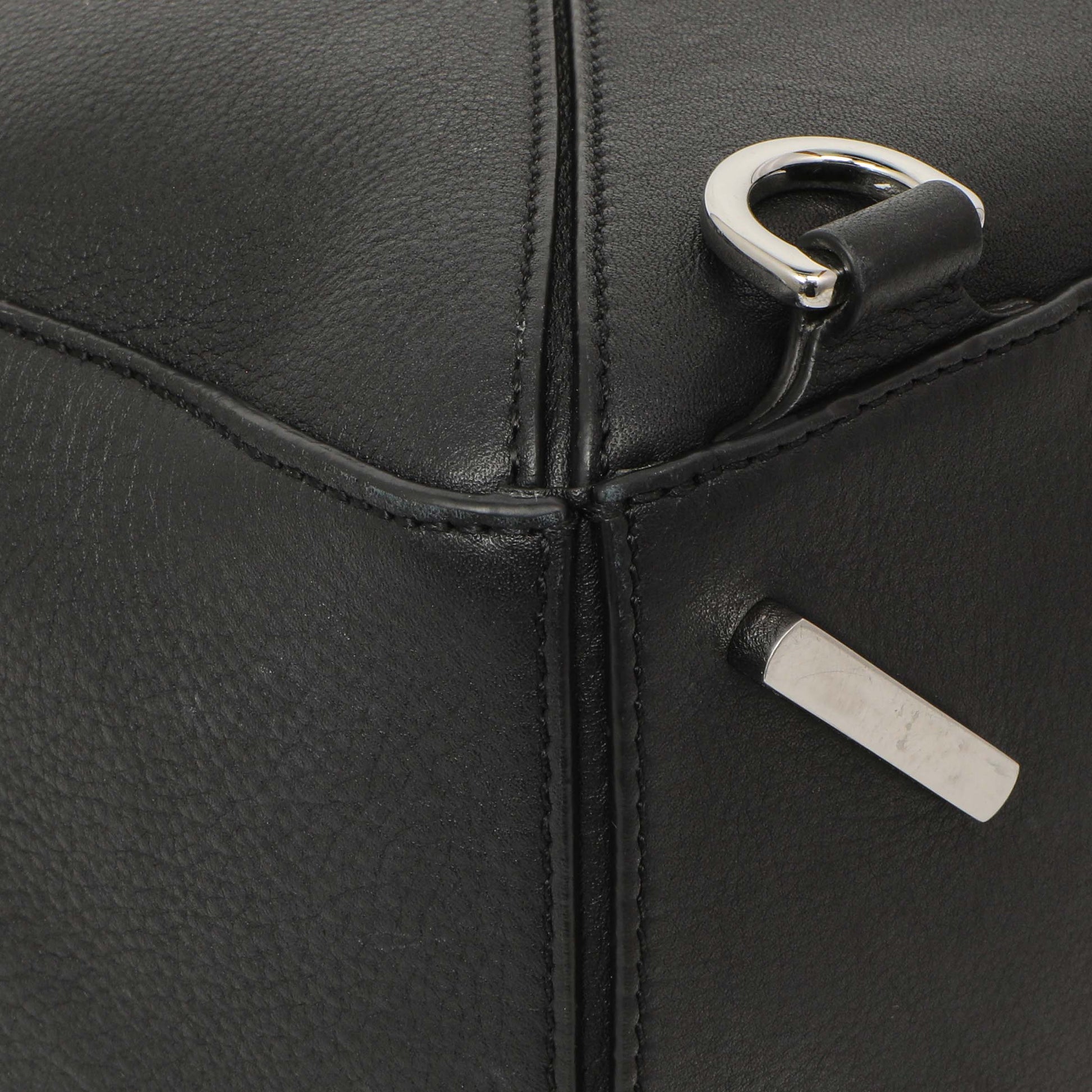Exclusive Loewe Black Calfskin Medium Puzzle Bag — Lifestyle View