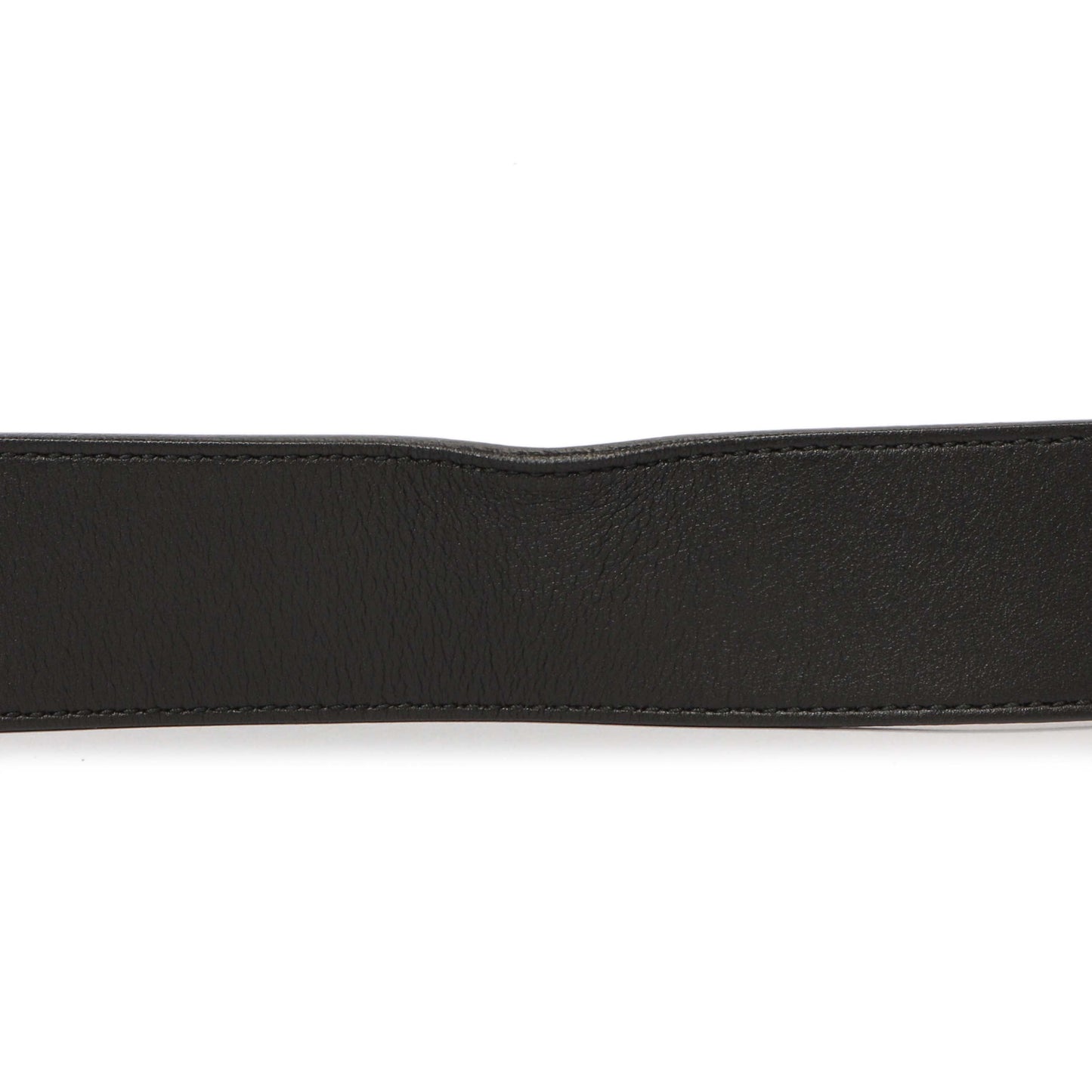 Exclusive Gucci Black Calfskin Double G 40mm Belt — Detail View