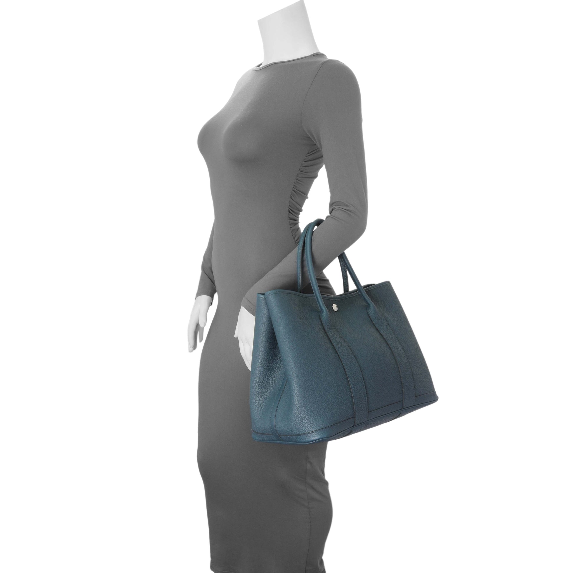 Exclusive Hermes Bleu de Prusse Negonda Garden Party 36 — Lifestyle View