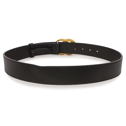 Exclusive Gucci Black Calfskin Double G 40mm Belt — Side View