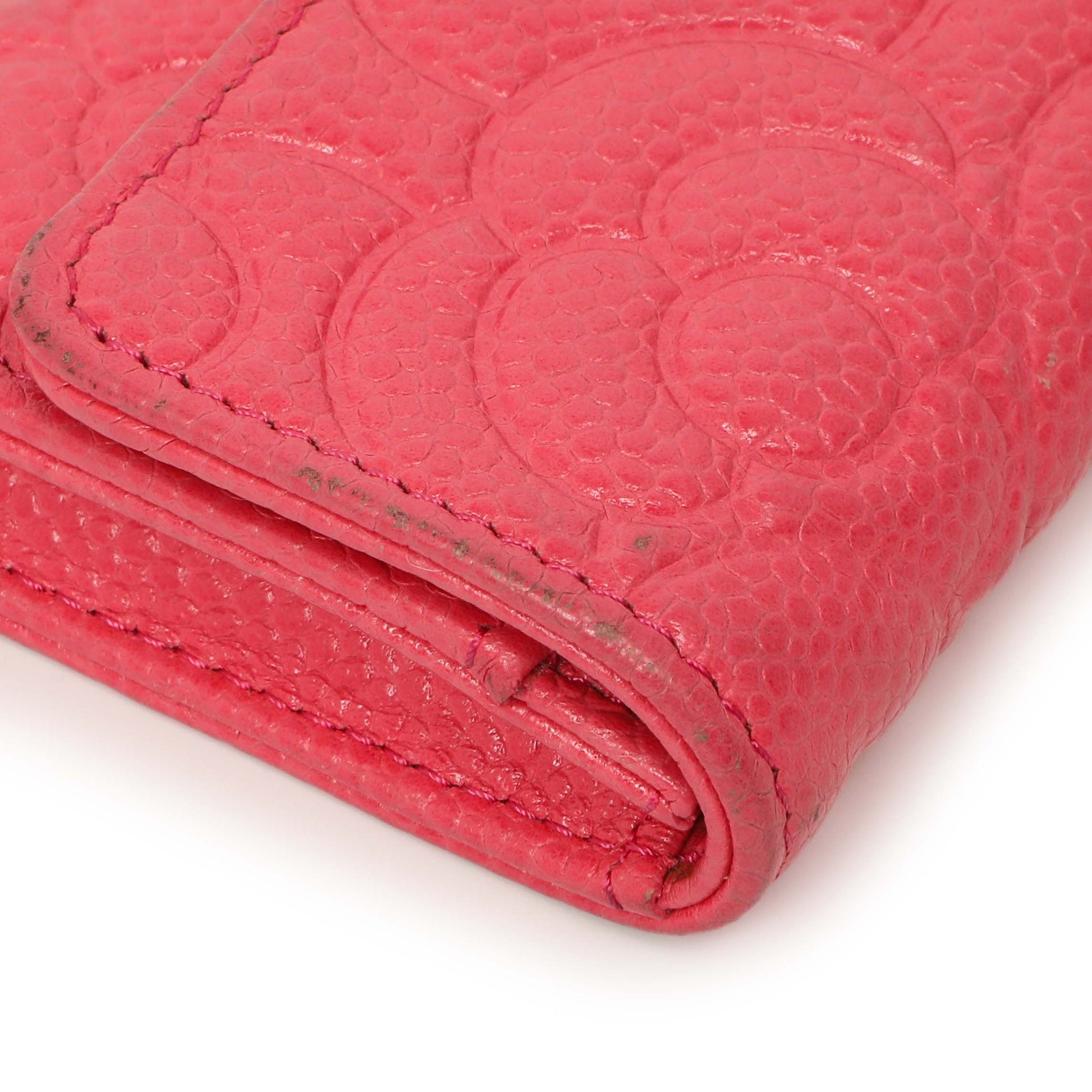 Exclusive Chanel Pink Caviar Camellia Card Holder — Lifestyle View