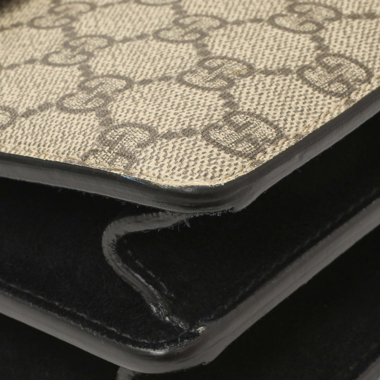 Exclusive Gucci GG Supreme Monogram Small Dionysus Shoulder Bag — Detail View
