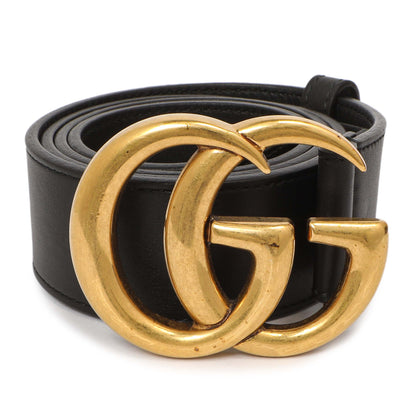 Exclusive Gucci Black Calfskin Double G 40mm Belt — Back View