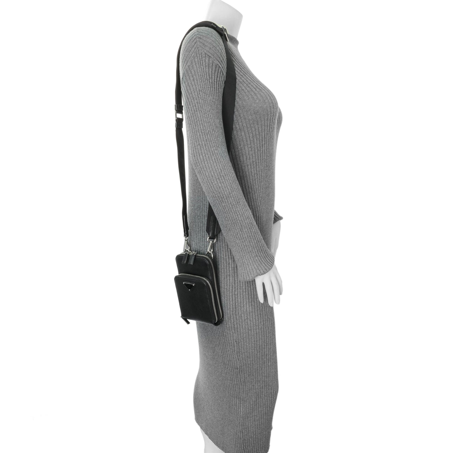 Exclusive Prada Black Saffiano Smartphone Case Crossbody — Alternate View 7