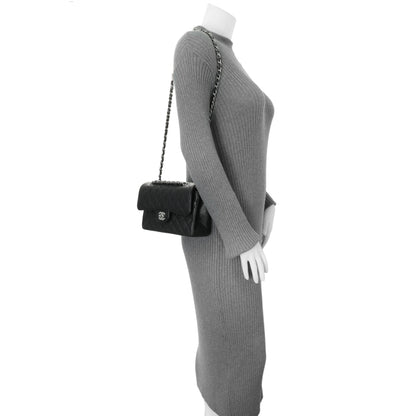 Exclusive Chanel Black Quilted Caviar Small Classic Double Flap — Alternate View 7