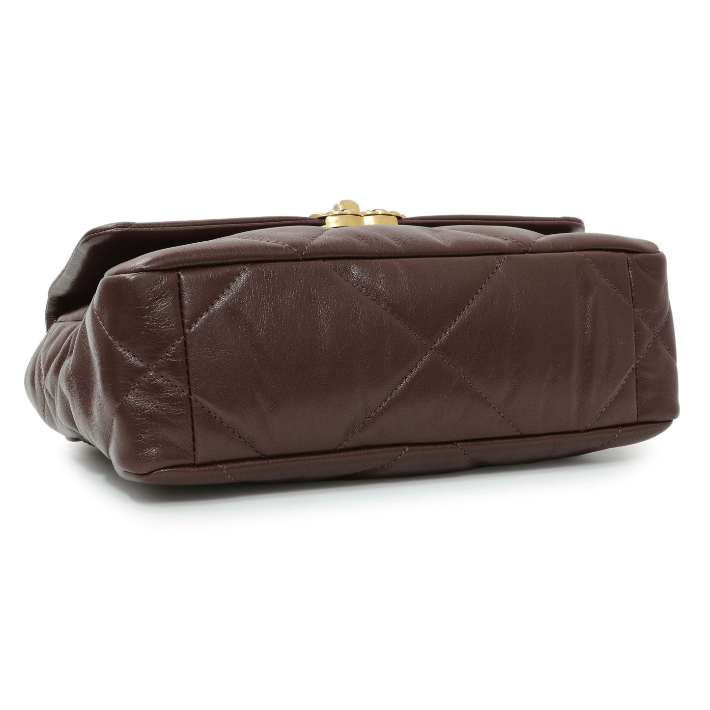 Exclusive Chanel Burgundy Quilted Goatskin Medium Chanel 19 Flap — Top View