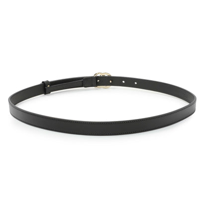 Exclusive Gucci Black Calfskin Double G 20mm Belt — Side View