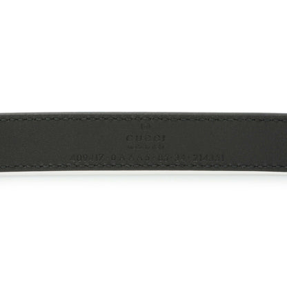 Exclusive Gucci Black Calfskin Double G 20mm Belt — Back View