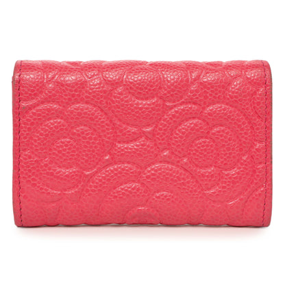 Exclusive Chanel Pink Caviar Camellia Card Holder — Side View