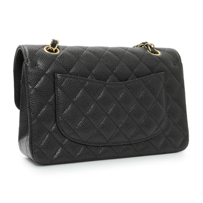 Exclusive Chanel Black Caviar Small Quilted Classic Double Flap — Side View