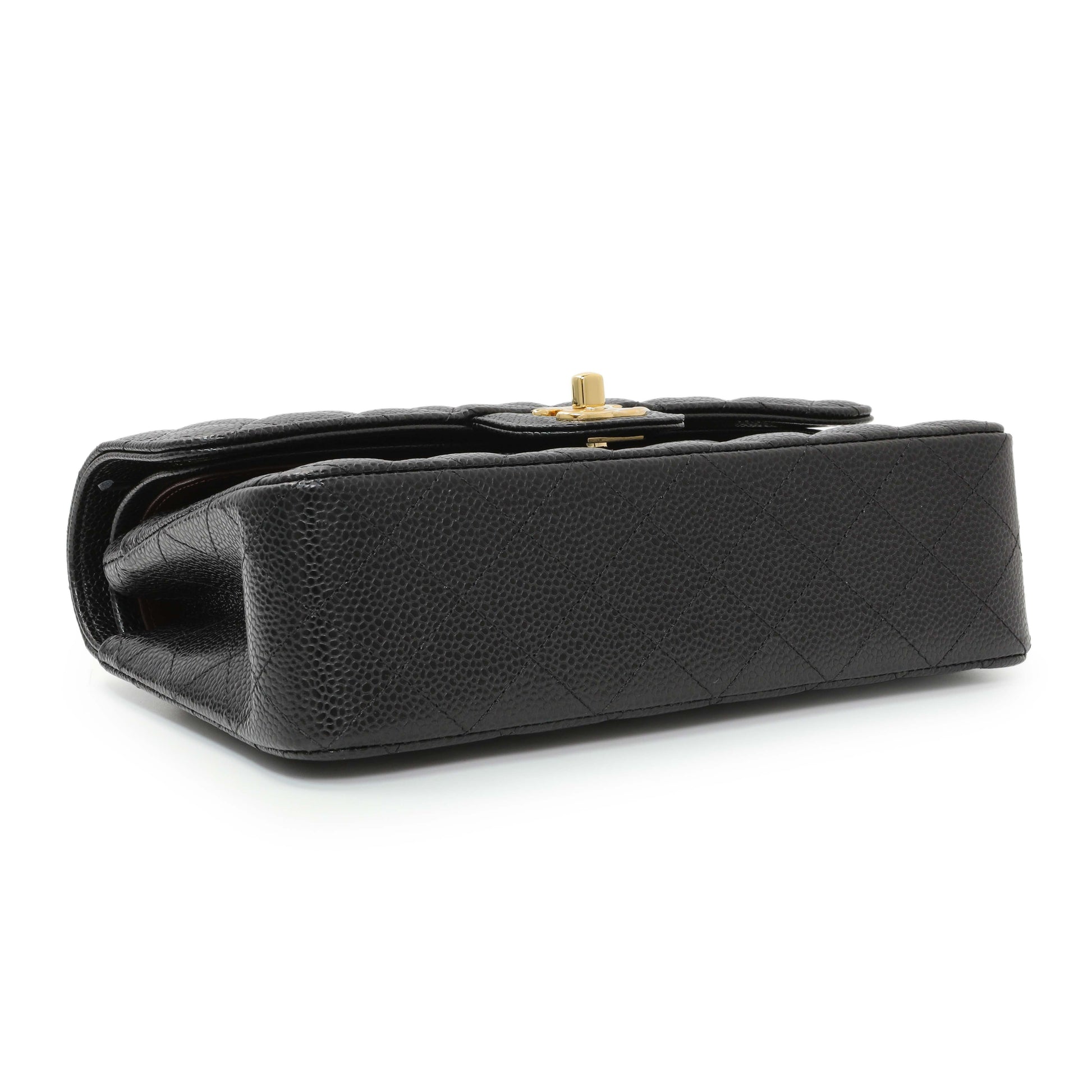 Exclusive Chanel Black Caviar Small Quilted Classic Double Flap — Back View