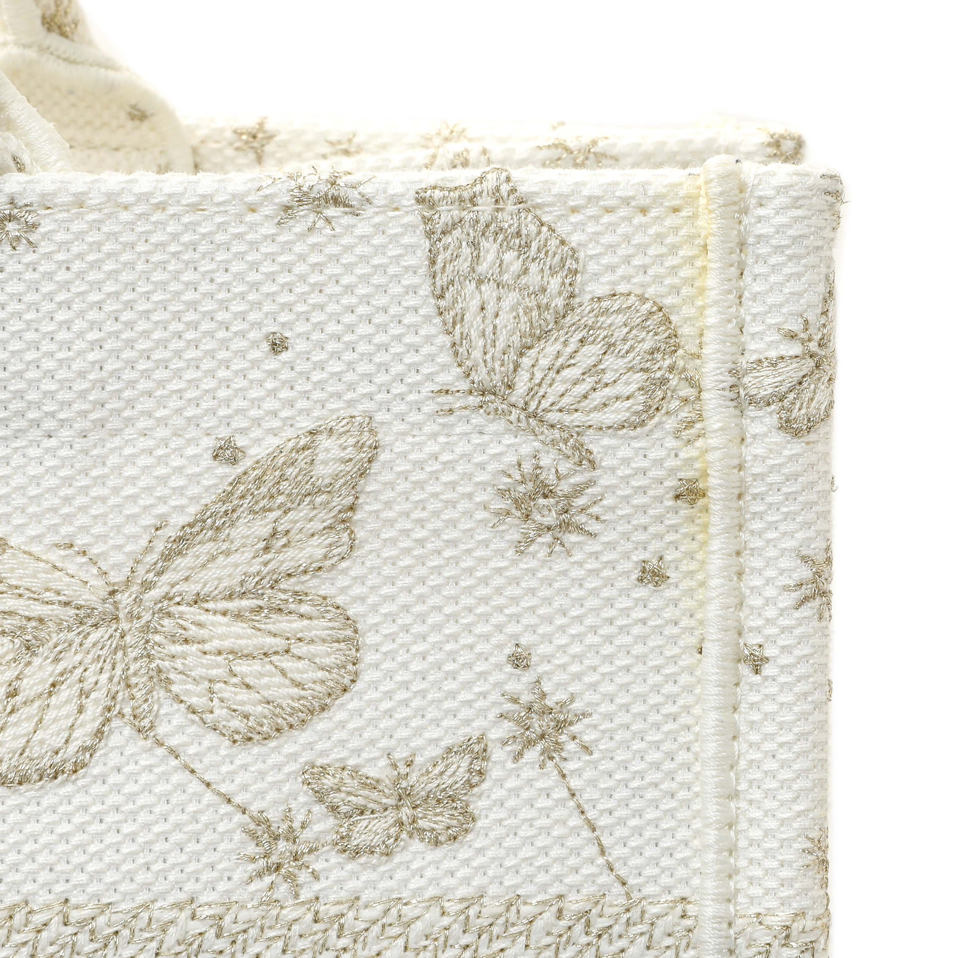 Exclusive Christian Dior White Gold Canvas Embroidered Medium Zodiac Print Book Tote — Alternate View 11